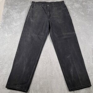 VINTAGE Levis 550 Jeans Mens (Fits 34x30) Black Relaxed Fit Orange Tab Denim 90s
